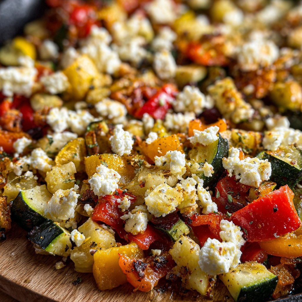 Gesund & Leicht Mediterrane Gemüsepfanne mit Feta