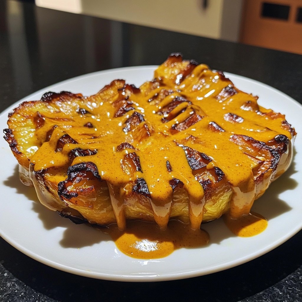 Im Ofen geschmorter Blumenkohl mit Kokos-Currysauce