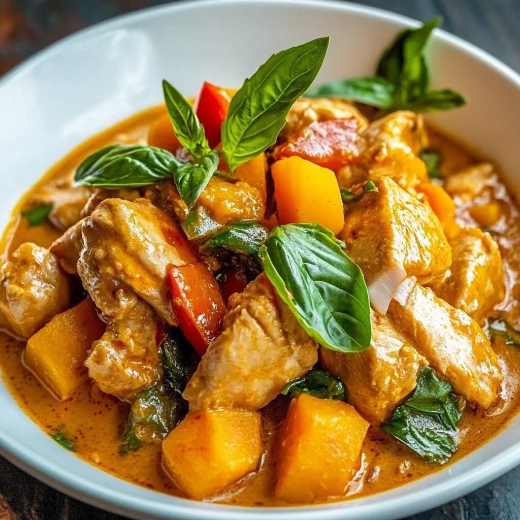 Hähnchen und Kürbis Thai-Curry