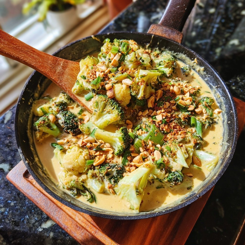 Blumenkohl Pfanne Mit Erdnuss Sauce