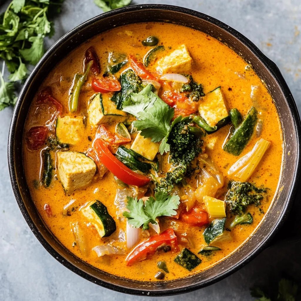 Einfaches Rotes Thai Curry mit Tofu