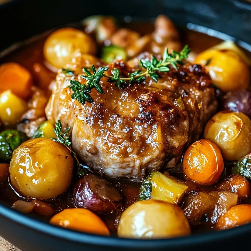 Deftiger Rosenkohleintopf mit würzigen Hackbällchen und Gemüse